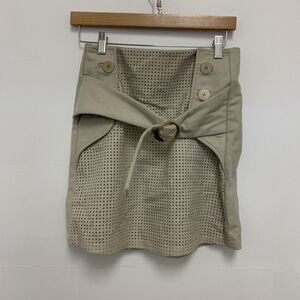 Heike Jarick Bickel Front Midi Skirt Beige Women's Size 25